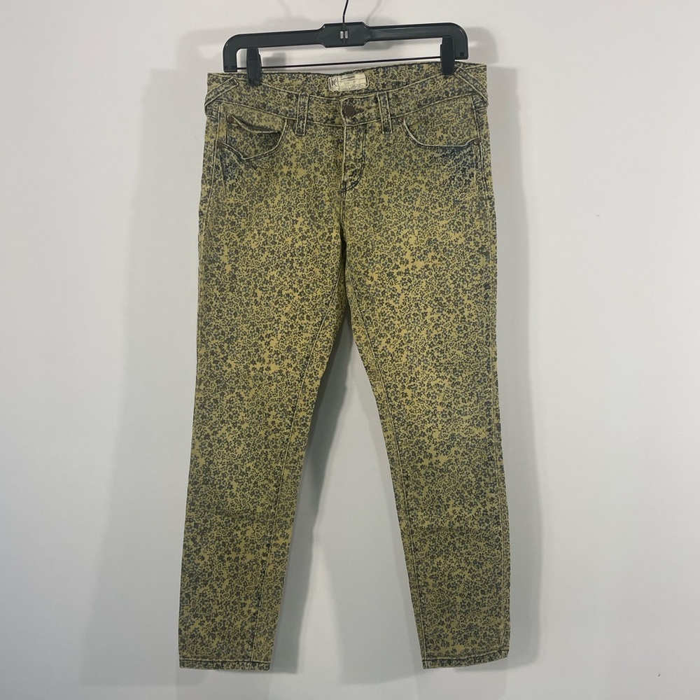 Free People Skinny Flower Jeans, Size 29, Low rise jeans, floral, Multi colored